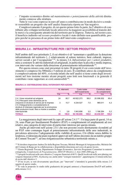 Infrastrutture minori e sviluppo locale: quali ... - DOCUP Toscana