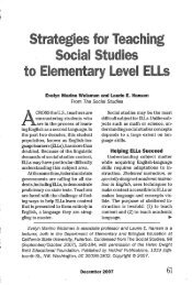 Social Studies to Elementary Level ELLs - Department of Education