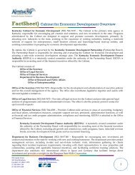 FactSheet} Cabinet for Economic Development Overview - Kentucky ...