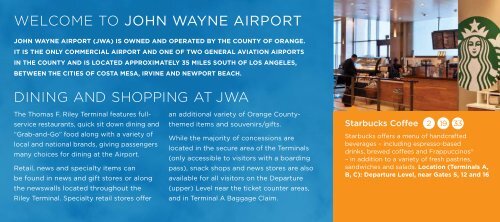 John Wayne Airport Concessions Guide