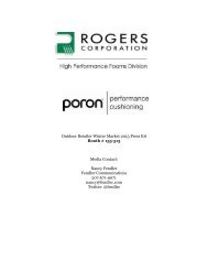 RogersCorporation / PORON Cushioning Press Kit