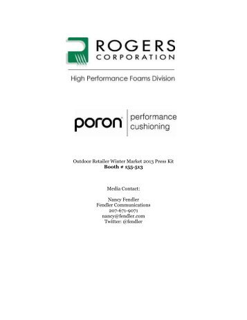 RogersCorporation / PORON Cushioning Press Kit