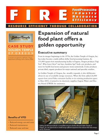 Golden Temple Natural Foods - Northwest Food Processors ...