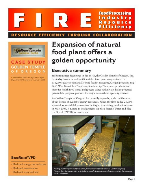 Golden Temple Natural Foods - Northwest Food Processors ...