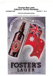 Victorian Beer Label Collectors' Society Newsletter - The Victorian ...