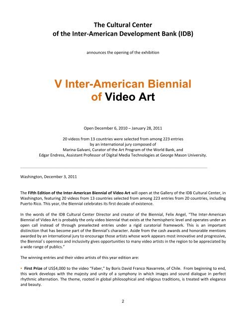 V Inter-American Biennial of Video Art - Galleries Magazine