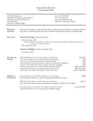 Curriculum Vitae - The Department of Astronomy & Astrophysics ...