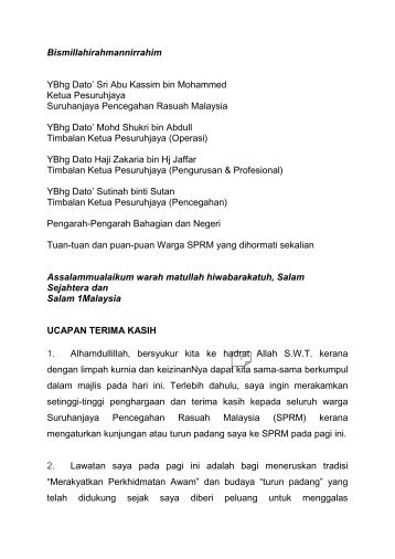1 DERAF TEKS UCAPAN ALUAN PRESIDEN OUM SEMPENA 