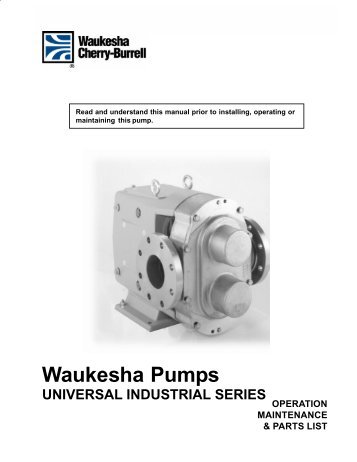 WAUKESHA Manuale Inglese INDUSTRIAL - Asco Pompe Srl