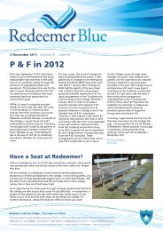P & F  in 2012 - Redeemer Lutheran College