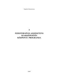 a fizioterÃ¡piÃ¡s asszisztens szakkÃ©pesÃ­tÃ©s kÃ¶zponti programja