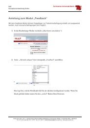Kurzanleitung zum Moodle-Modul Feedback - ZEWK - TU Berlin