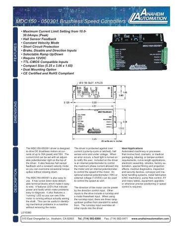 MDC150-050301 Spec Sheet.pdf - Anaheim Automation
