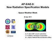 AP-9/AE-9: New Radiation Specification Models - SET - NASA