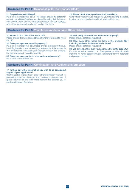 VAF4A - Appendix 4 - Pre-flight family reunion - UK Border Agency