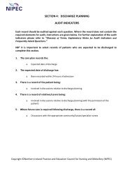 SECTION 4: DISCHARGE PLANNING AUDIT INDICATORS - NIPEC