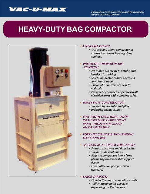 HEAVY-DUTY BAG COMPACTOR - Sawyer/Hanson Innovations