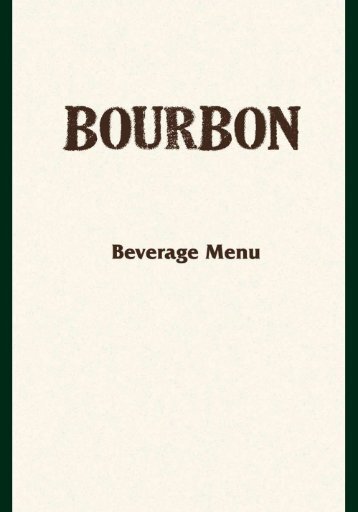 Bourbon Flight Menu - Cafe Deco Group