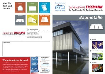 Baumetalle - Dachbaustoffe Eissmann