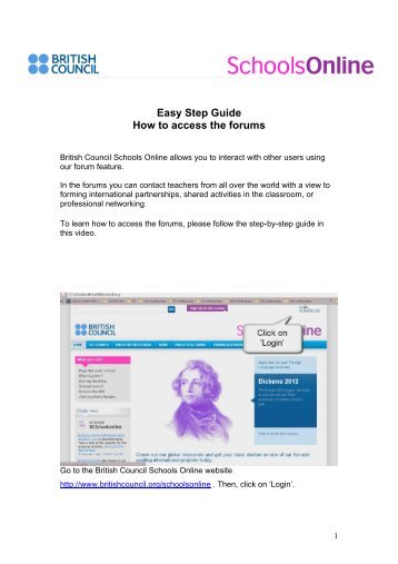 How to access forums - British Council Schools Online
