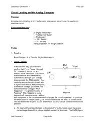 Circuit Loading and the Op Amp - Solar Physics at MSU