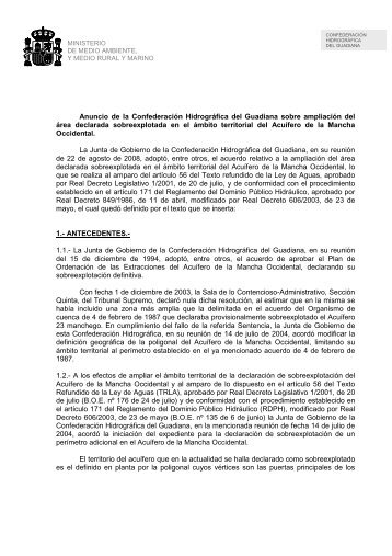 Anuncio de la ConfederaciÃ³n HidrogrÃ¡fica del Guadiana sobre ...