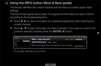 Using the INFO button (Now & Next guide) - Comparison.com.au