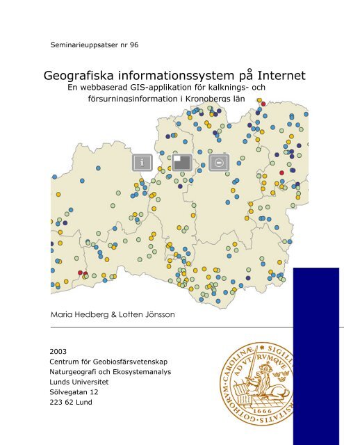 Geografiska informationssystem pÃ¥ Internet - Institutionen fÃ¶r ...