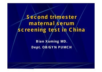 Second trimester maternal serum screening test in China