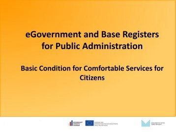 eGovernment and Base Registers for Public Administration - EPMA