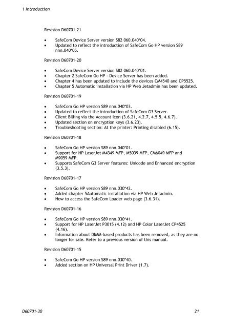 SafeCom Go HP Administrator's Manual D60701