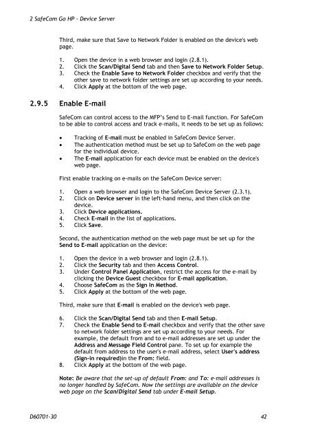 SafeCom Go HP Administrator's Manual D60701