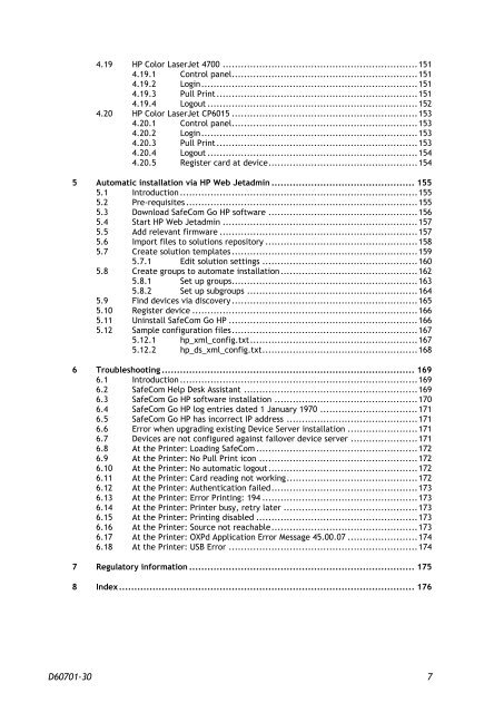 SafeCom Go HP Administrator's Manual D60701