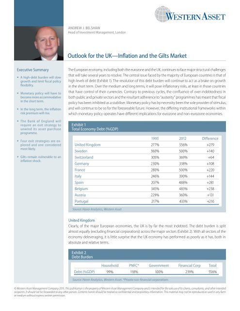 Outlook for the UKâInflation and the Gilts Market - Western Asset