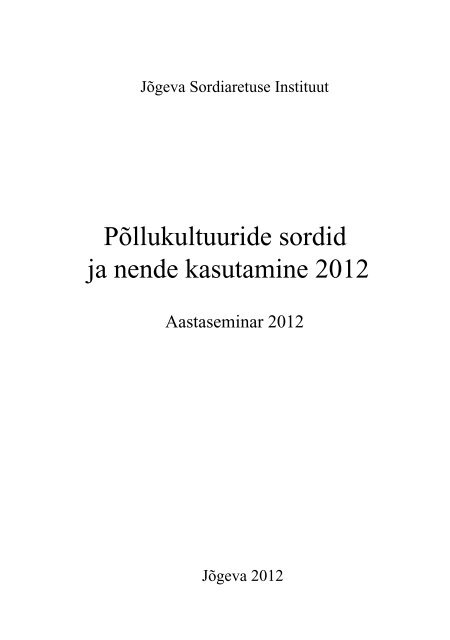 aastaseminar 2012.indd - Eesti pÃµllu- ja maamajanduse ...