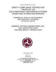 safety compliance testing for fmvss no. 225 child restraint anchorage ...