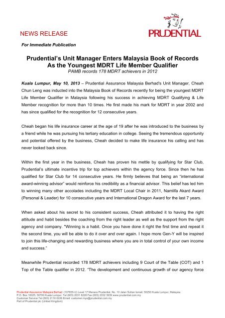 Read More Prudential Malaysia