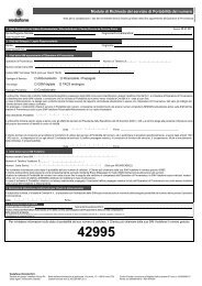 Modulo di richiesta del servizio di portabilita del numero.fm - Vodafone