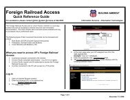Foreign Railroad Access Quick Reference Guide - UPRR Login