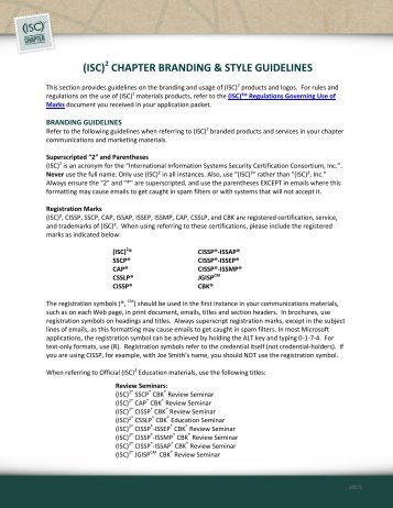 (ISC) CHAPTER BRANDING & STYLE GUIDELINES