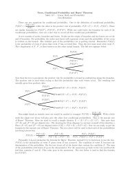 Trees, Conditional Probability and Bayes' Theorem Math 117 ...