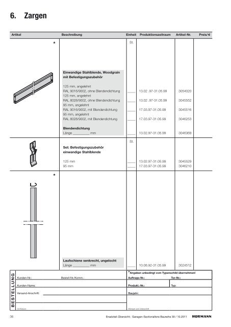 Garagen-Sectionaltore Baureihe 30 - Hörmann KG