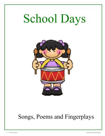 Songs, Poems and Fingerplays - 1 - 2 - 3 Learn Curriculum