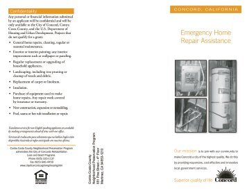 Emergency Home Repair Assistance - City of Concord