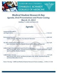 Medical Student Research Day 2013 - College of Medicine - Florida ...