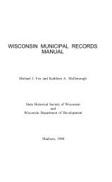 Wisconsin Municipal Records Manual - Wisconsin Historical Society