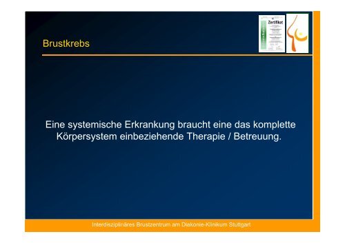 Interdisziplinäre Versorgung der Patientin mit Brustkrebs