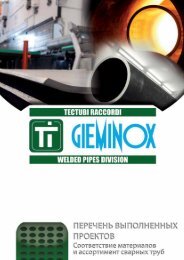 Gieminox reference list - Tectubi Raccordi