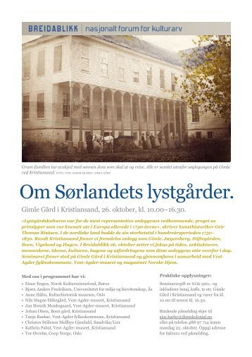 Om Sørlandets lystgårder. - Disen Kolonial Sjur Harby