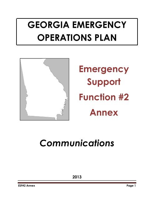 ESF 2 -Communications - GEMA/Homeland Security